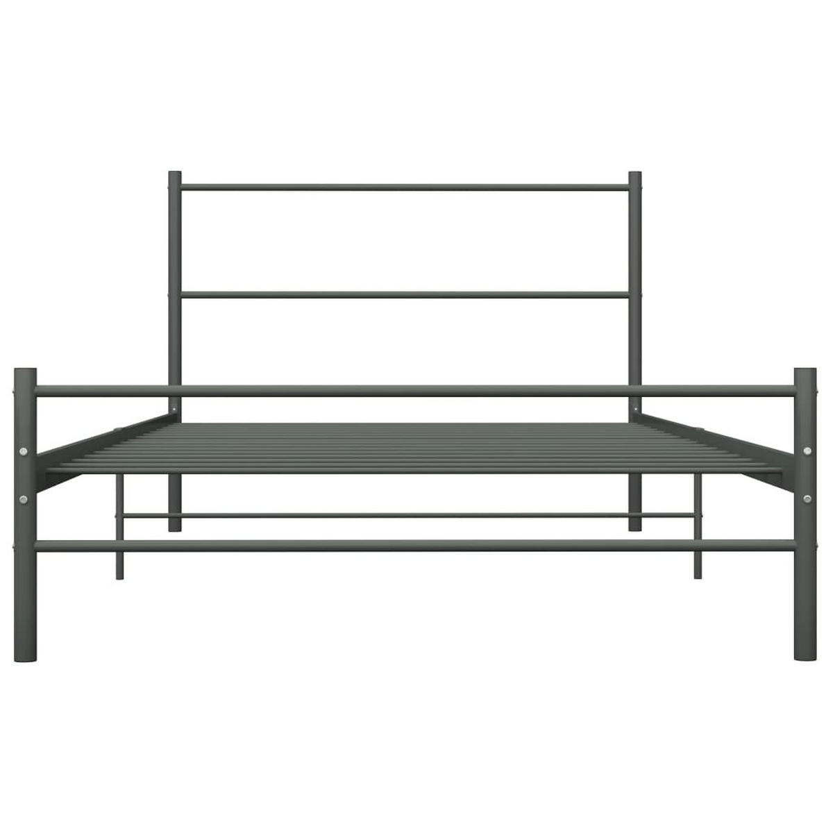 METALLBETT Husted 97/205 cm - Grau, Metall (90/200cm) - Nettlife