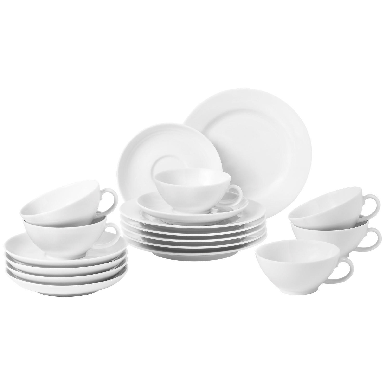 TEESERVICE Rondo Liane weiß 18er Set - Weiß, Keramik (20.6/28.4/20.6cm) - Seltmann Weiden