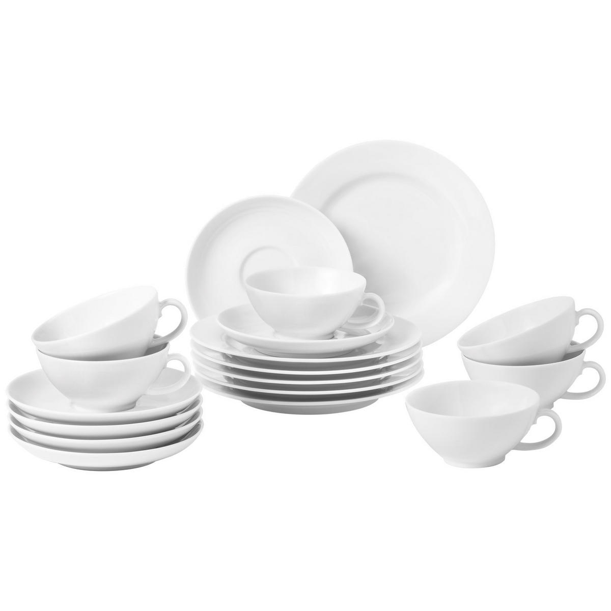 TEESERVICE Rondo Liane weiß 18er Set - Weiß, Keramik (20.6/28.4/20.6cm) - Seltmann Weiden