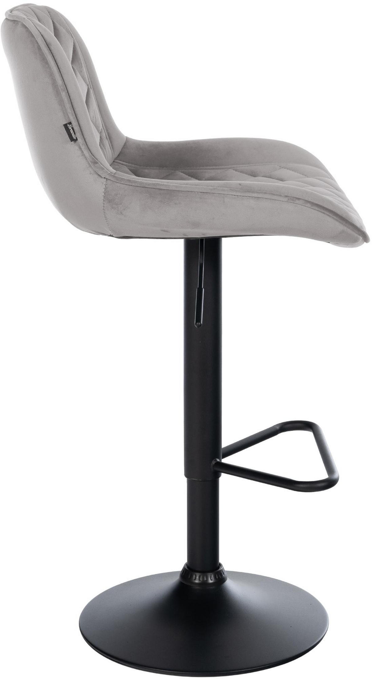 BARHOCKER Samt Grau - Schwarz/Grau, Textil/Metall (50/84/52cm) - CLP
