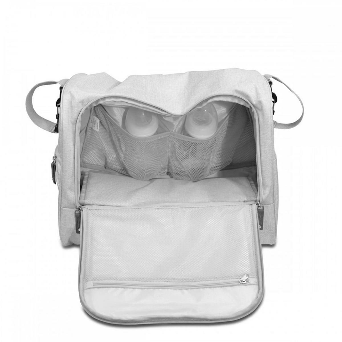 WICKELTASCHE Jossie grau Wickelunterlage, viele Fächer, Tragegriffe, verstellbarer Schultergurt - Grau, Textil (20/28/38cm) - Cangaroo