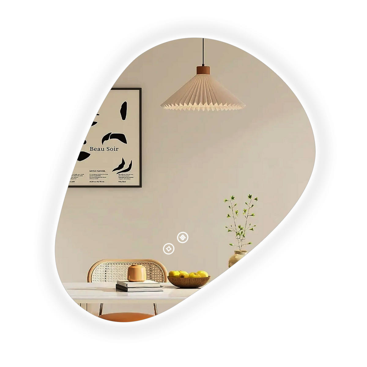 BADSPIEGEL mit Touch-Schalter, Dimmbar 60/45/3 cm - Weiß, Glas (45/2.9/60cm) - EMKE