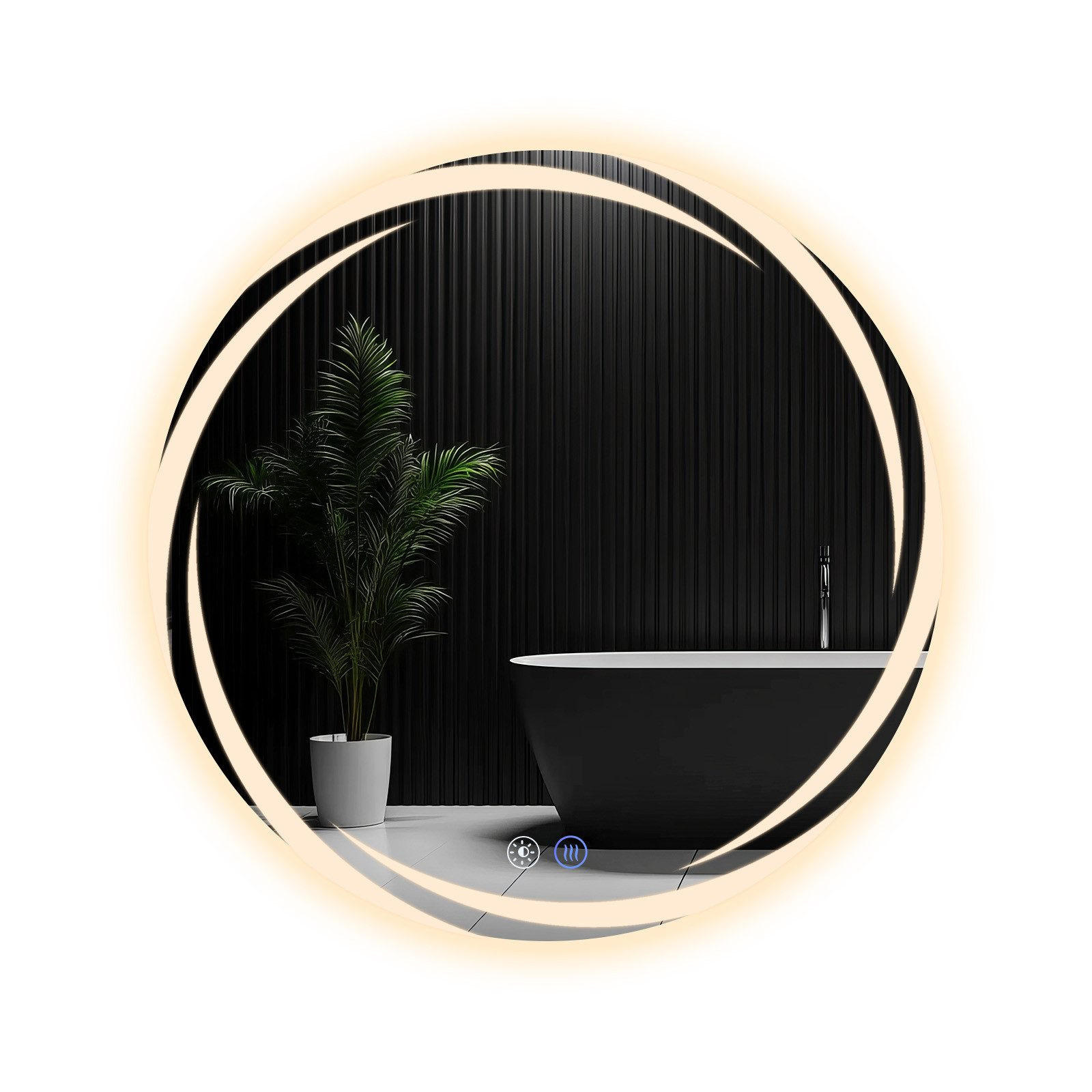 Nettlife KOUPELNOVÉ zrcadlo Redick s LED osvětlením Ø70 cm
