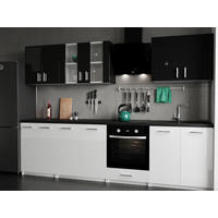 KÜCHENZEILE LECO 280 weiss glanz - Weiß Hochglanz, Holzwerkstoff (280/82/46cm) - roe furniture