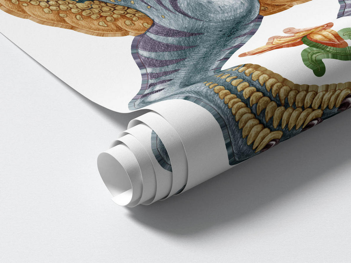 WANDAUFKLEBER 80x119cm - Musikalischer Dino - Multicolor, Kunststoff (80/119/0.1cm) - Wallfluent