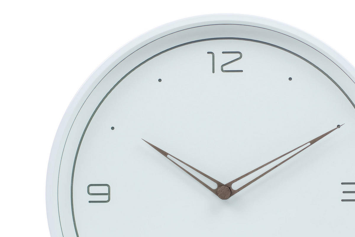 WANDUHR Design Weiß 31/31 cm - Weiß, Holzwerkstoff (1.14/30.5/4cm) - ONZENO