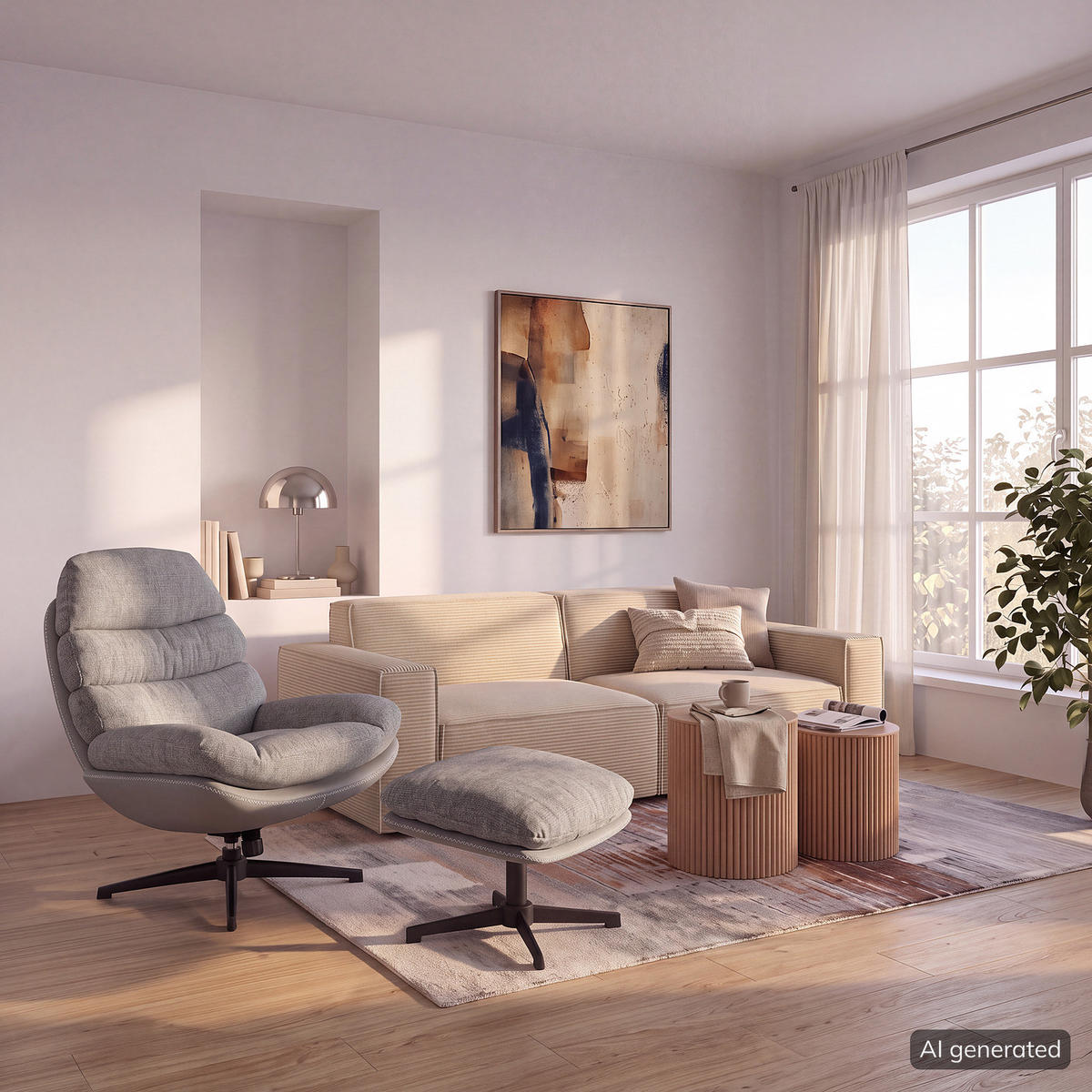 RELAXSESSEL - Schwarz/Grau, Kunststoff/Textil (78/102/90cm) - home24