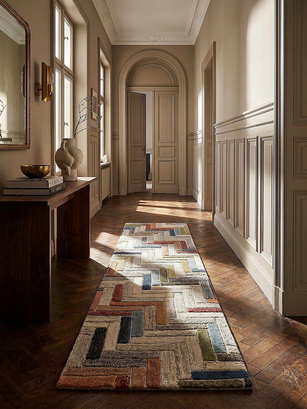 WOLLTEPPICH ESK, geometrisch, Florhöhe 10 mm, Bunt, 60 x 230 cm - Multicolor, Textil (60/230cm) - KADIMA DESIGN