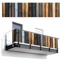 BALKON-SICHTSCHUTZ Holz - Dielen - Gemischt - Teakfarben, Kunststoff (500/130cm) - MuchoWow