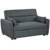 SCHLAFSOFA, 2-Sitzer Sofa - Dunkelgrau, Holz (90/88.5/155cm) - HOMCOM