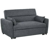 SCHLAFSOFA, 2-Sitzer Sofa - Dunkelgrau, Holz (90/88.5/155cm) - HOMCOM
