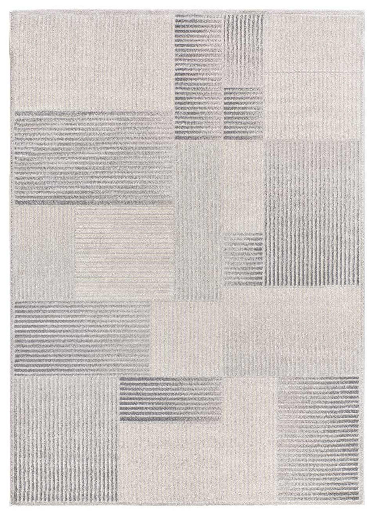 WEBTEPPICH grau Baresa 133/190 cm - Creme/Grau, Naturmaterialien/Textil (133/190cm) - Atticgo