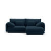ECKSOFA rechts Torino aus strukturiertem Stoff marineblau 3 Sitzplätze - Blau, Textil (170/220cm) - Micadoni