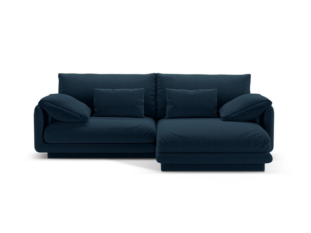ECKSOFA rechts Torino aus strukturiertem Stoff marineblau 3 Sitzplätze - Blau, Textil (170/220cm) - Micadoni