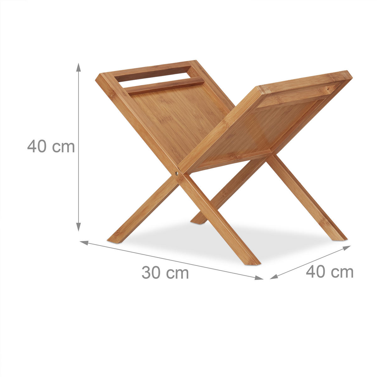ZEITUNGSSTÄNDER - Hellbraun, Holz/Holzwerkstoff (40/40/30cm) - Relaxdays