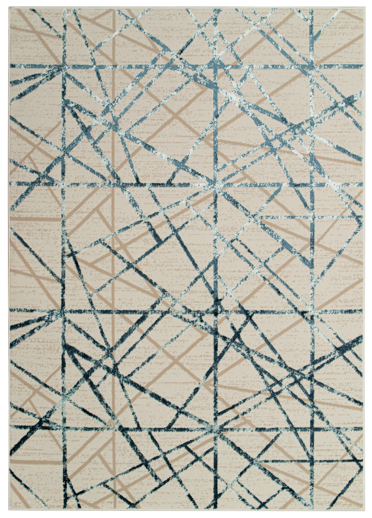 TEPPICH CRYSTAL Creme Blau 80/150 cm - Blau/Creme, Textil (80/150cm) - Tapiso