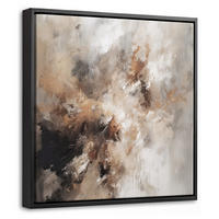 LEINWAND Bilder mit Rahmen - Farbe - Abstrakt - Beige - Kunst - 20x20 - Greige, Textil (20/20cm) - MuchoWow