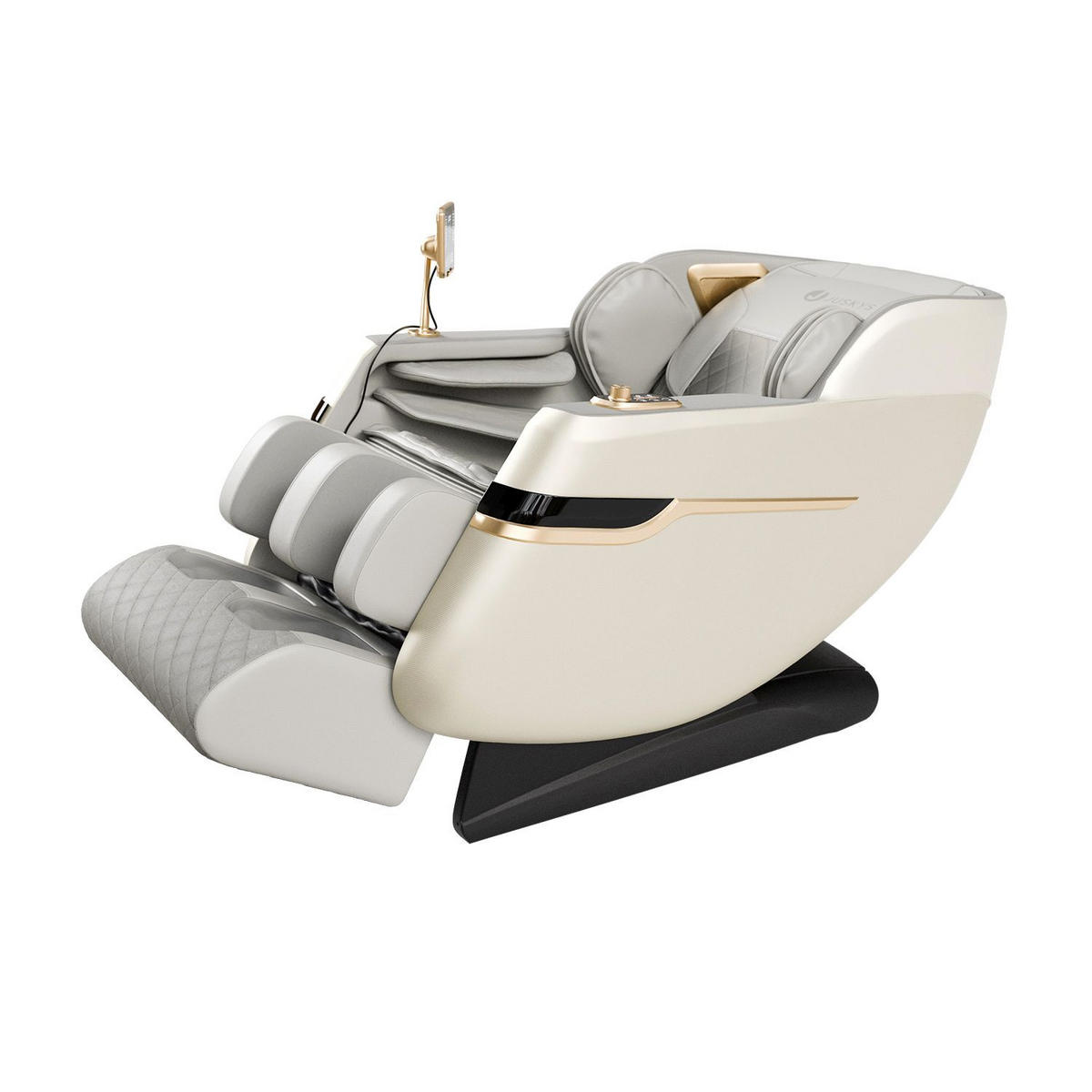 MASSAGESESSEL Naxos Weiß/Hellgrau - Hellgrau, Textil (75/105/142cm) - Juskys