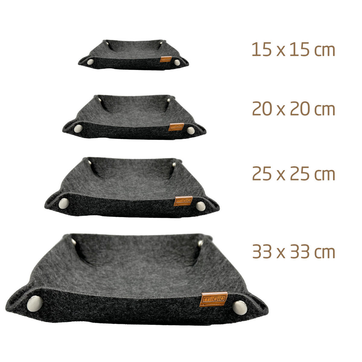 AUFBEWAHRUNGSSCHALE 4er-Set - Dunkelgrau, Textil (33/4/33cm) - Miqio Design
