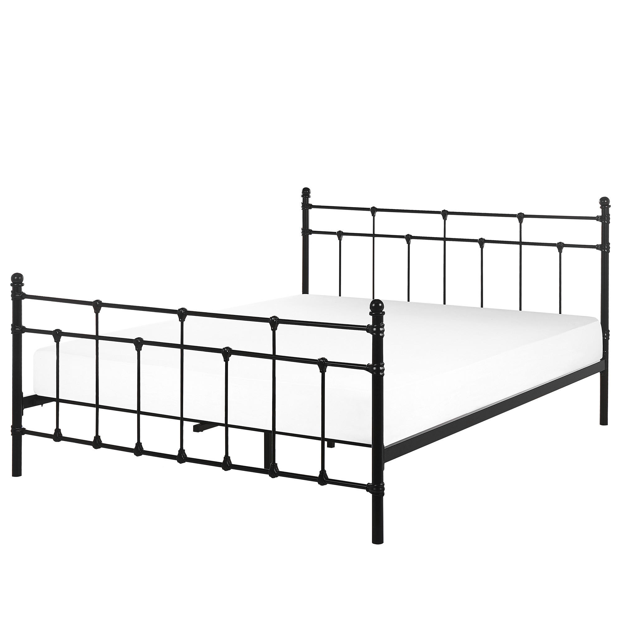 METALLBETT 160/200cm Schwarz Lynx - Schwarz, Metall (160/200cm) - Beliani