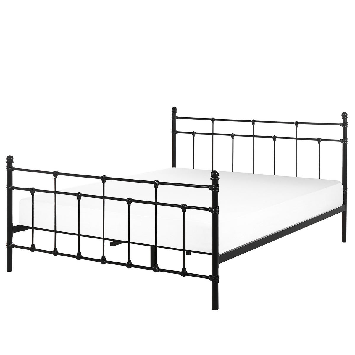 METALLBETT 160/200cm Schwarz Lynx - Schwarz, Metall (160/200cm) - Beliani
