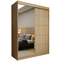 SCHWEBETÜRENSCHRANK MIRELLA 150/216/61 cm 2-türig mit Spiegel Sonoma Eiche - Sonoma Eiche, Holzwerkstoff (150/216/61cm) - MASSENO