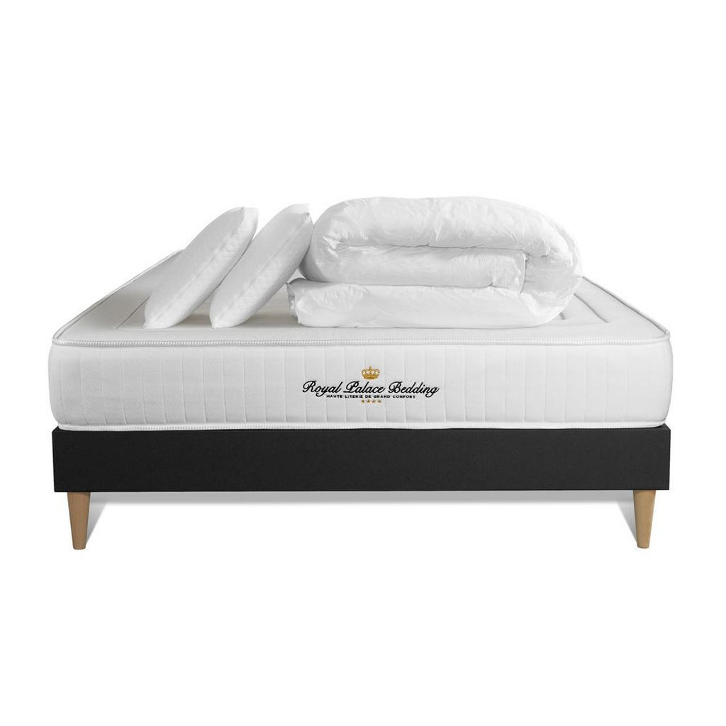 Thumbnail - Royal Palace Bedding Bett, Schwarz, Textil, H3, 3-Zonen, Höhe ca. 22 cm, 140x200 cm, Oeko-Tex® Standard 100, Schlafzimme...