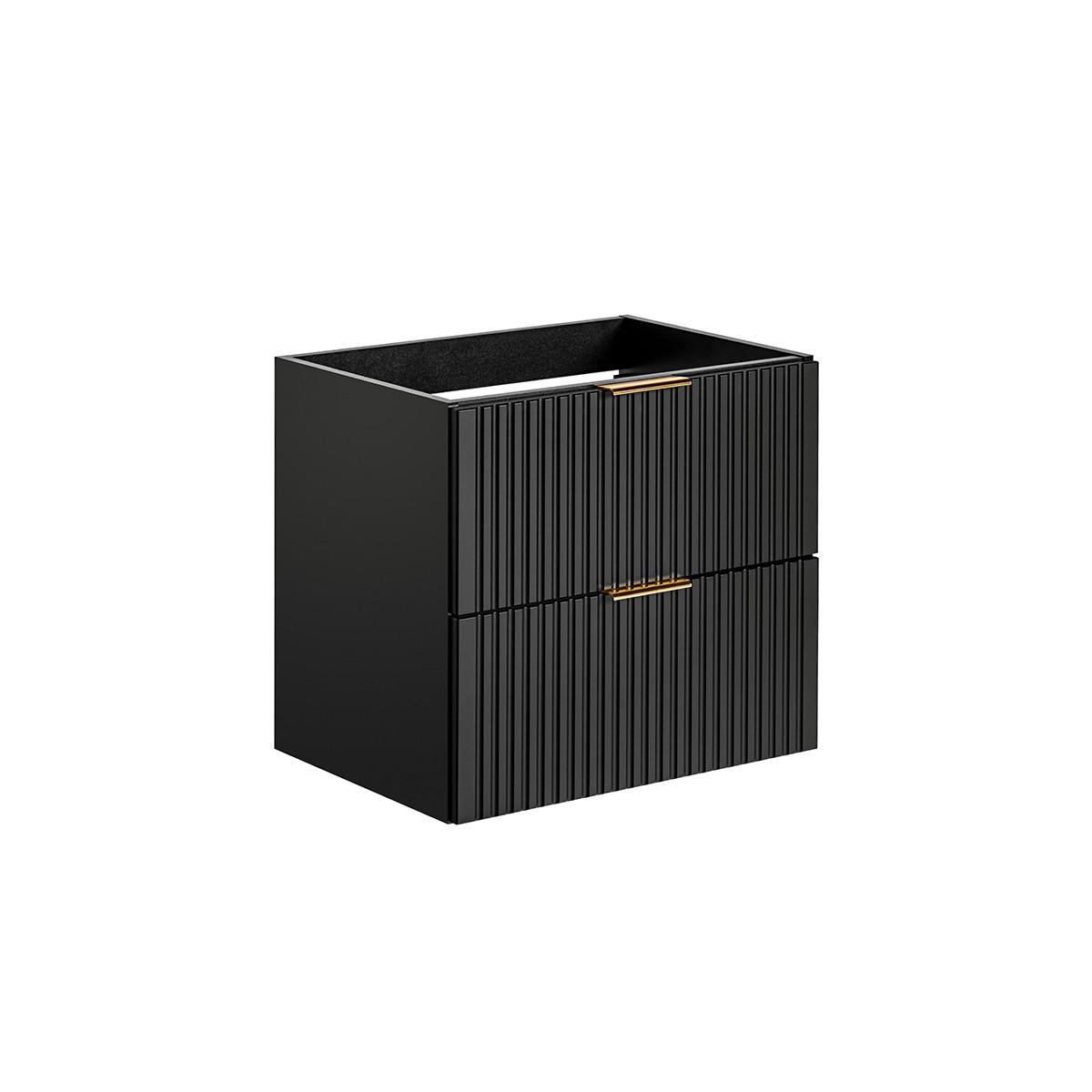 WASCHTISCHUNTERSCHRANK 60.2cm Adriel Mattschwarz - Schwarz, Holzwerkstoff (60.2/57/46cm) - Petits-meubles