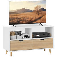 TV-SCHRANK Lowboard mit 2 Ablage, Schublade, Weiß - Weiß, Holzwerkstoff (99/58.3/39cm) - HOMCOM