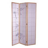 RAUMTEILER Asia Reispapier mit Bambusmotiv Weiss-hellbraun - Weiß, Holz (120/170/3cm) - DESIGN DELIGHTS