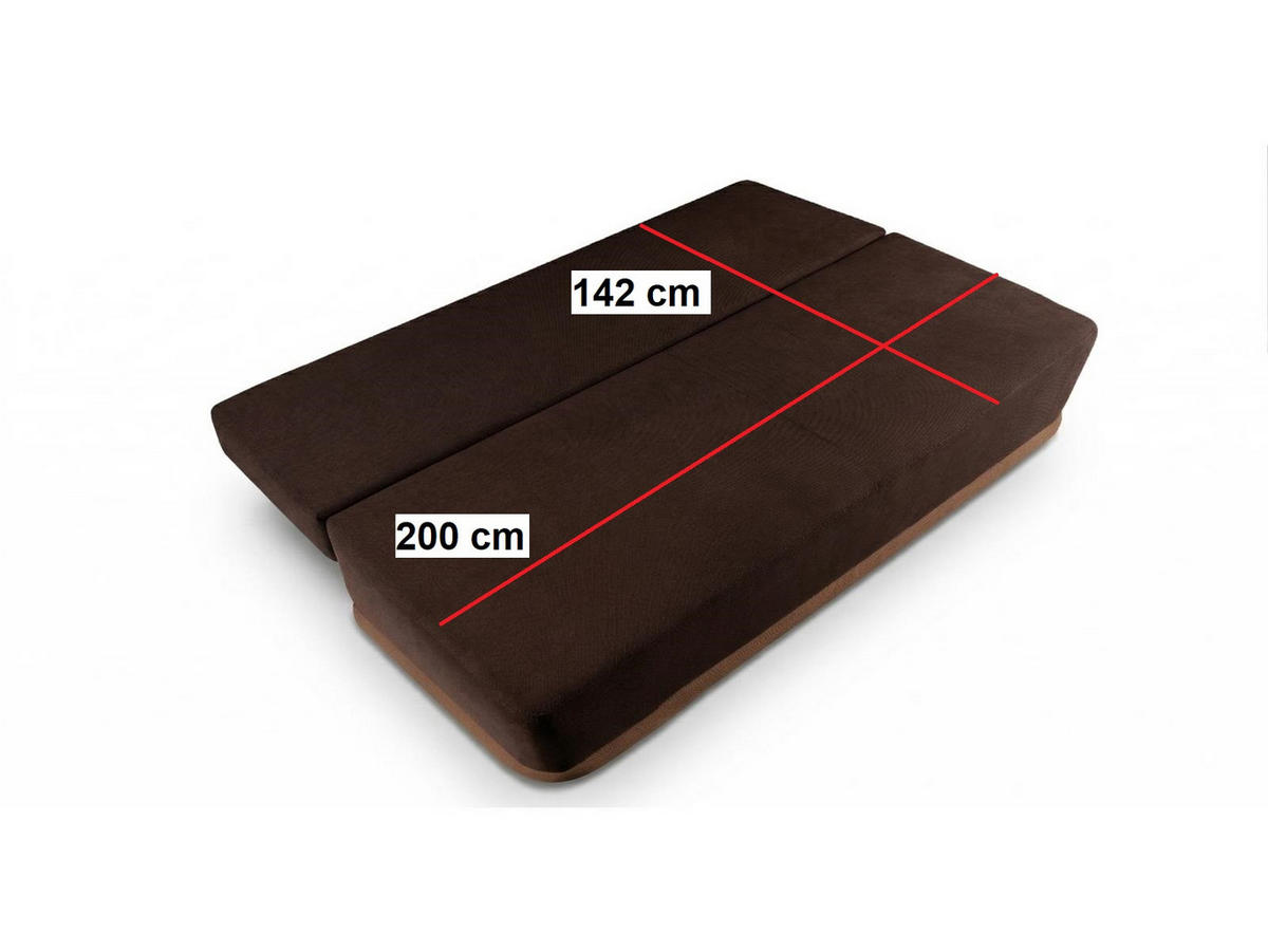 SOFA Blackers Braun, mit Schlaffunktion und Bettkasten - Braun, Holzwerkstoff (200/93/98cm)