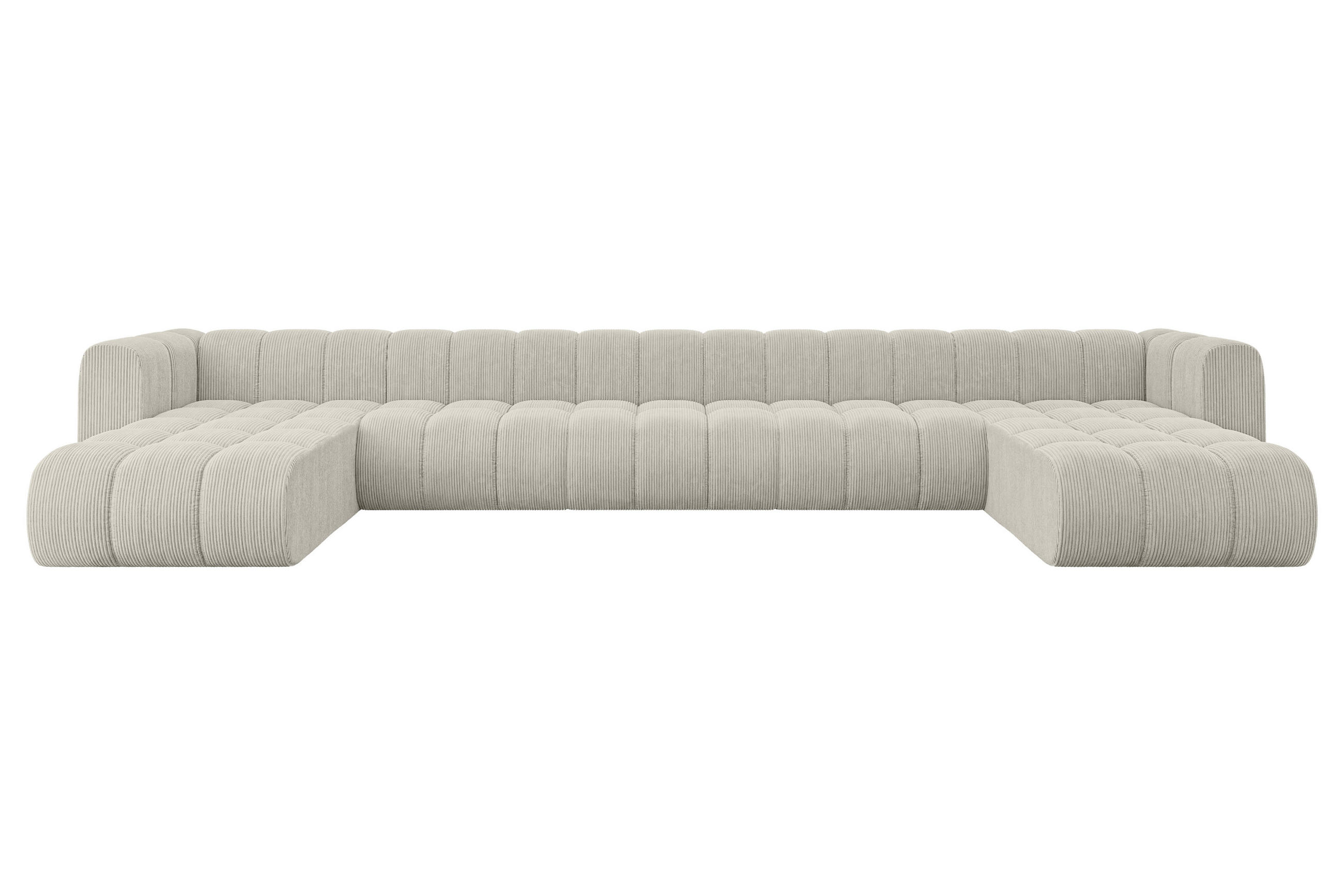 WOHNLANDSCHAFT modulares Sofa Joren-U3 - 501x177x70 cm Creme - Hellgrau/Creme, Holzwerkstoff/Textil (501/70/177cm) - ALTDECOR