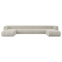 WOHNLANDSCHAFT modulares Sofa Joren-U3 - 501x177x70 cm Creme - Hellgrau/Creme, Holzwerkstoff/Textil (501/70/177cm) - ALTDECOR