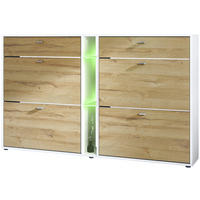 SCHUHSCHRANK Today Fronten in Eiche Natur - Eichefarben, Holzwerkstoff (155.5/95/28cm) - Vladon