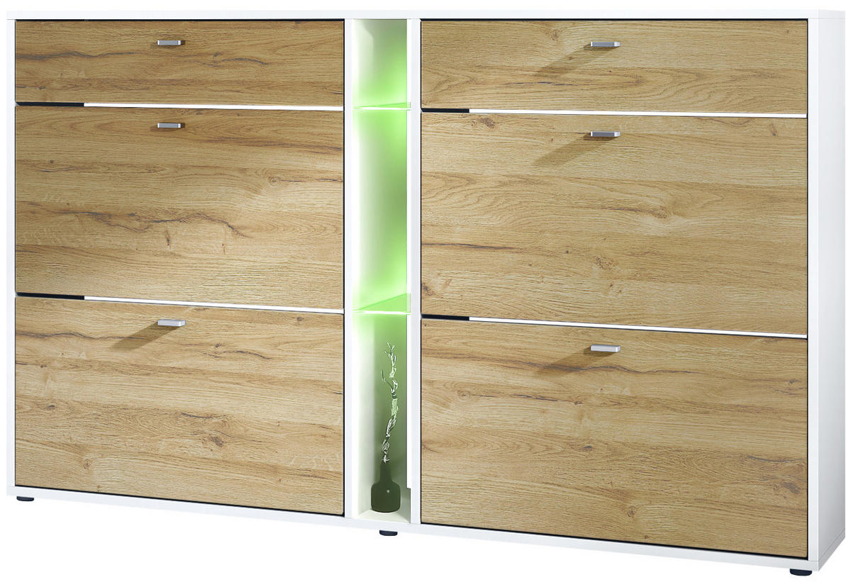 SCHUHSCHRANK Today Fronten in Eiche Natur - Eichefarben, Holzwerkstoff (155.5/95/28cm) - Vladon