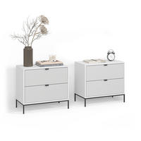 NACHTTISCHE Aterno Weiß 2er Set - Weiß, Holzwerkstoff (66/60/36cm) - Livinity®