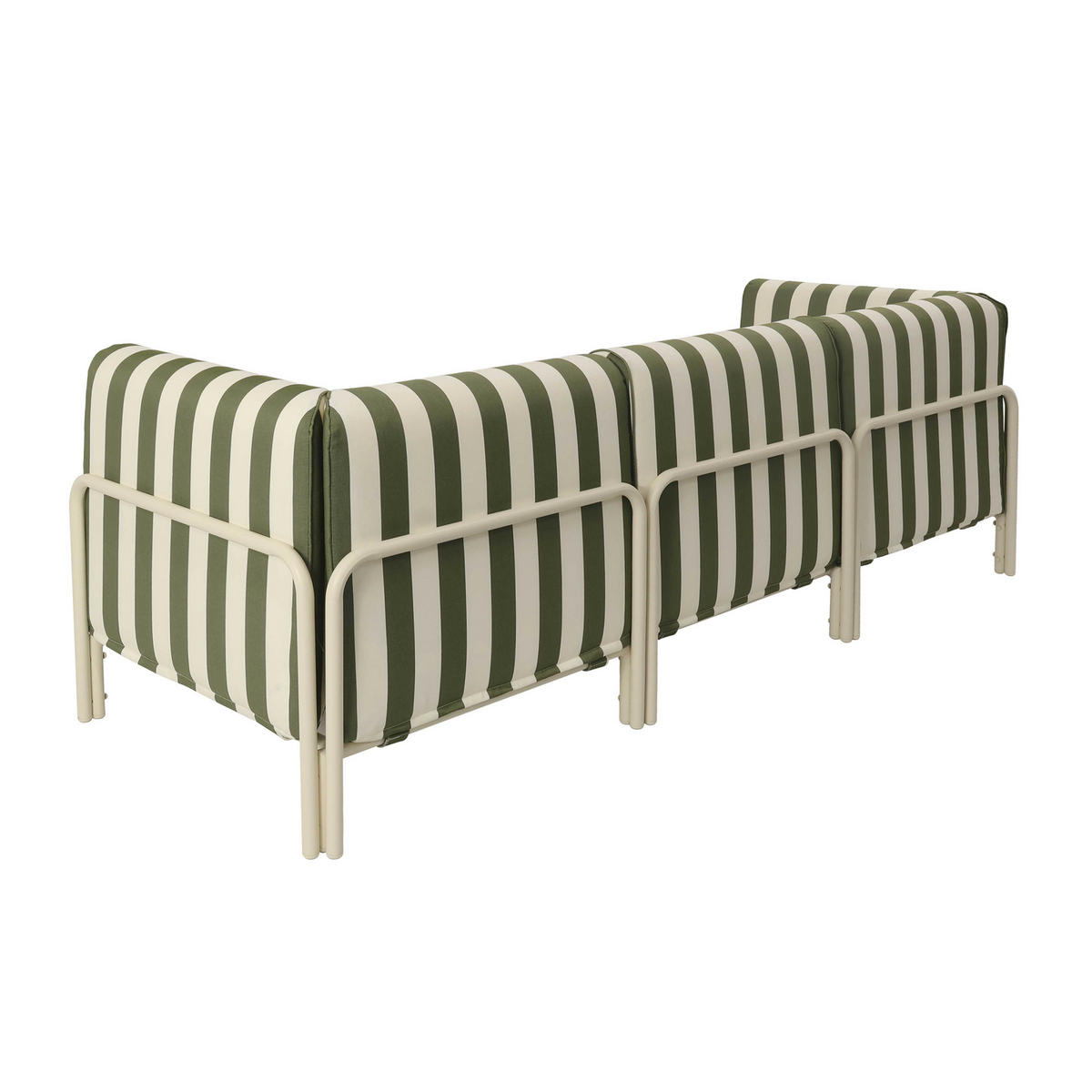 GARTENSOFA mit 3 Sitzplätzen, Khakigrün - Grün, Textil (80/78/216cm) - Oviala