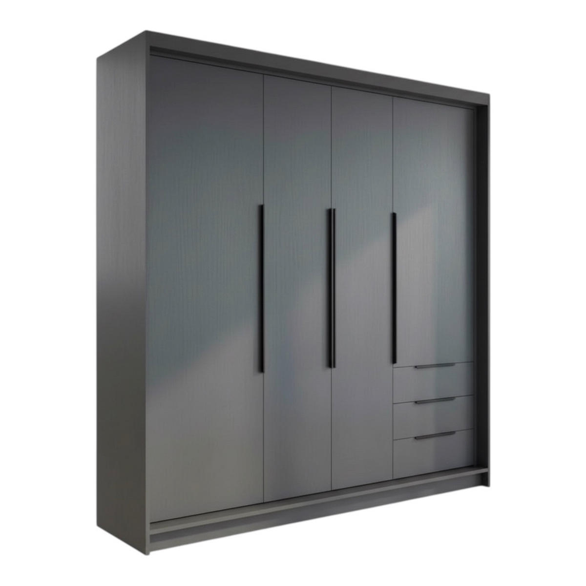 DREHTÜRENSCHRANK KLARI Graphit/Graphit/SchubladenGraphit 200 cm - Graphitfarben, Holzwerkstoff (200/215/59.5cm) - A&J MöbelLand