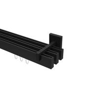 INNENLAUF-GARDINENSTANGEN-SET Smartline Paxo 480 cm (geteilt in 3 x 160 cm), 3-läufig, 14x35 mm Schwarz - Schwarz, Metall (480cm) - INTERDECO