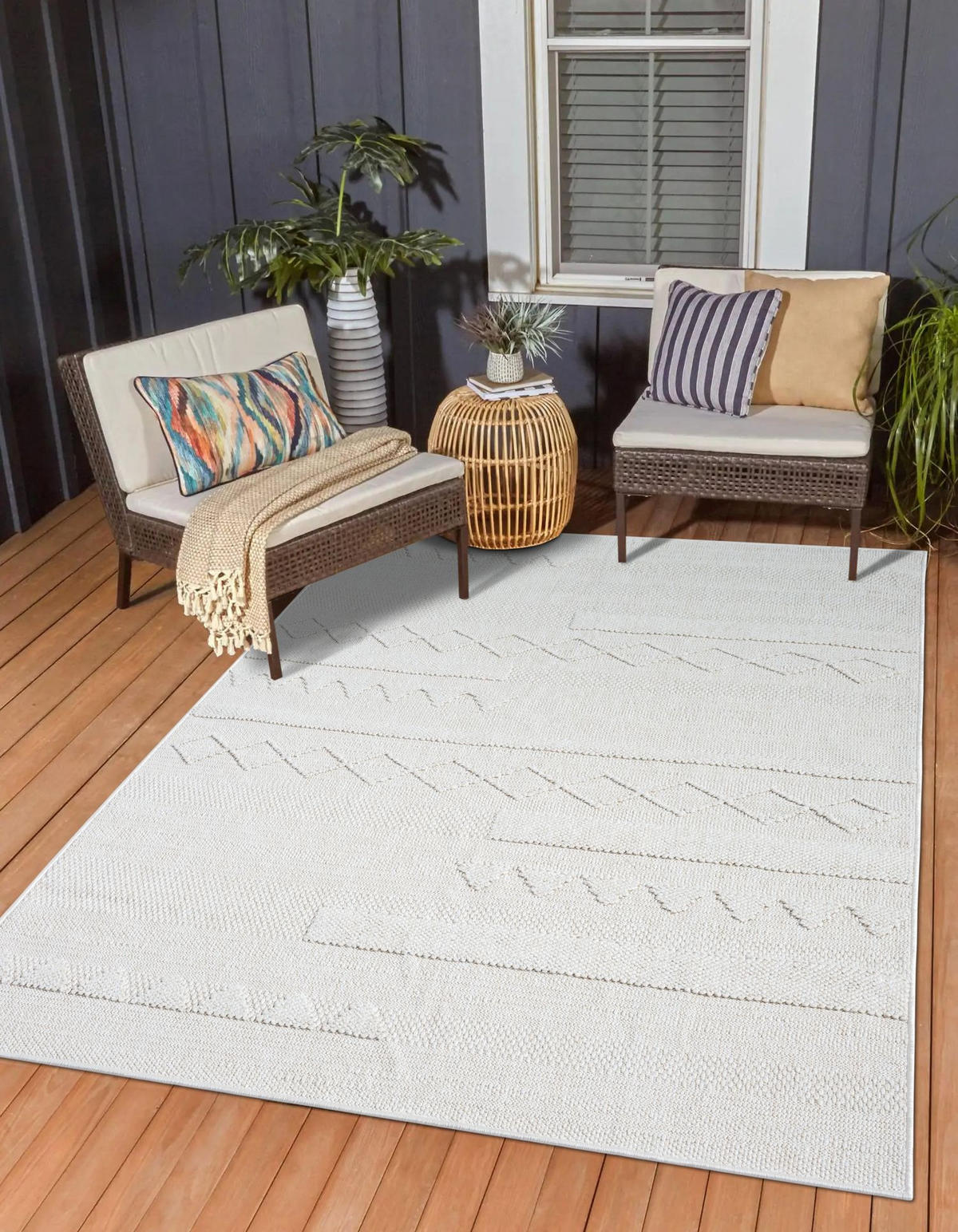 OUTDOORTEPPICH Tony Creme,Ecru,Weiß 140/200 cm - Creme, Textil (140/200cm) - My-Rug
