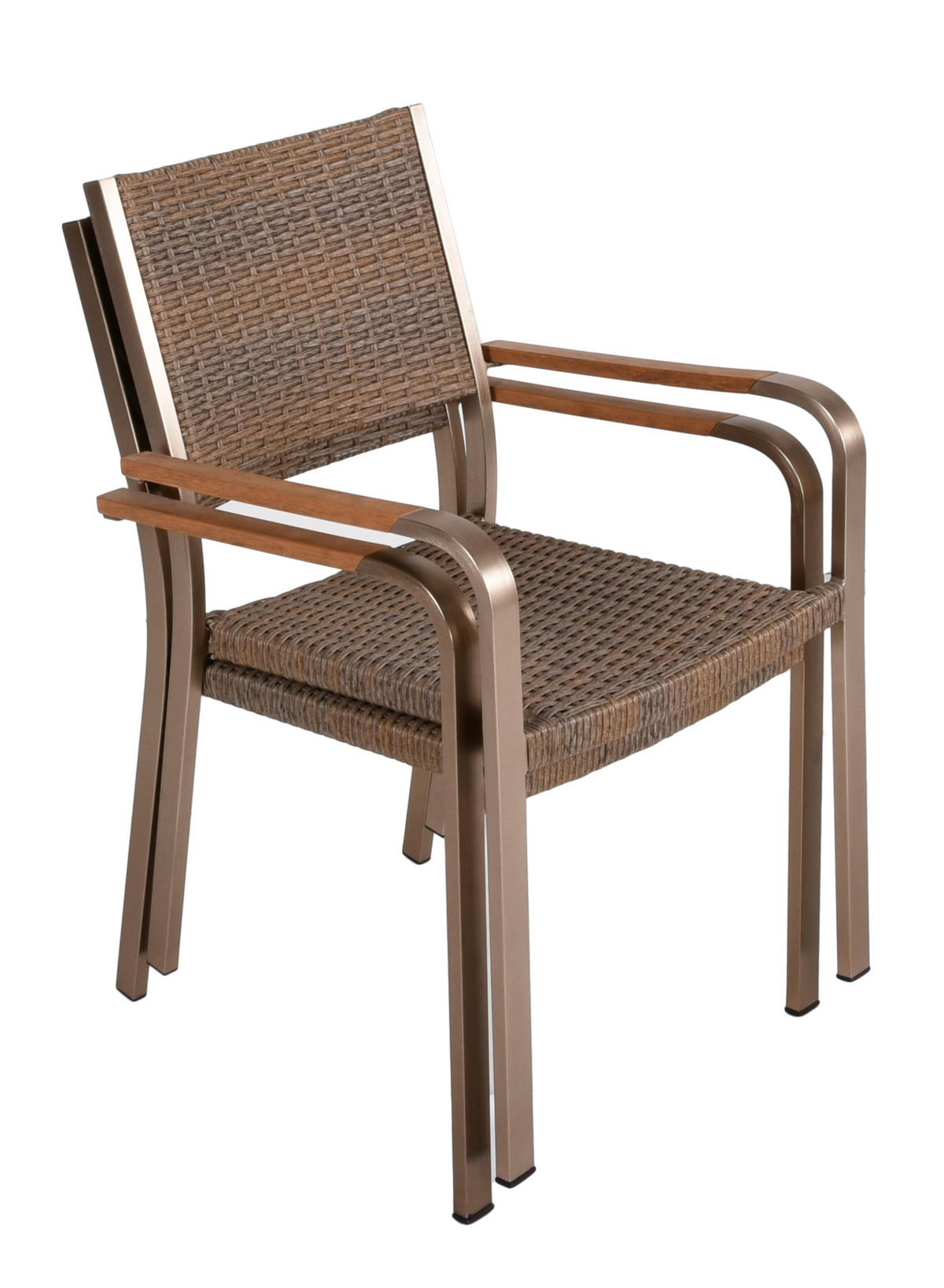 GARTEN-SITZGRUPPE Alwin 9-teilig Stuhl Klassik geschlossen Gartenmöbel-Set - Braun, Kunststoff - DELUKE