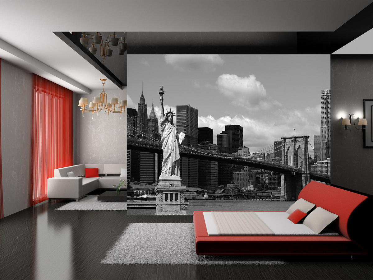 FOTOTAPETE New York 375 x 270 cm - Schwarz, Papier (375/270cm) - Sanders & Sanders