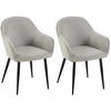 WOHNZIMMERSTUHL 2er Set Stoff grau - Schwarz/Grau, Textil/Metall (60/84/60cm) - CLP
