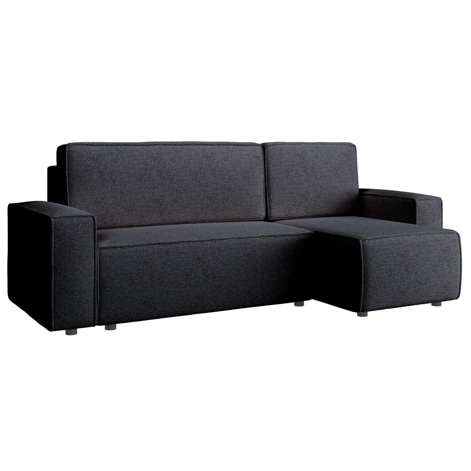 ECKSOFA Copertino Grau beidseitig montierbar - Schwarz/Grau, Kunststoff/Textil (244/145cm) - Selsey