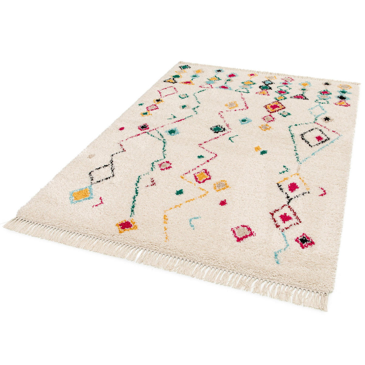 TEPPICH, dick und rosa, mit Fransen im Beduinenstil rosa - Pink, Textil (160/230cm) - AFK Living