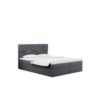 BOXBETT mit Bettkasten und Matratze CLARA Stoff Velvet Grau 180x200 cm H2-Pocket - Grau, Holz (180/200cm) - Kaiser Möbel