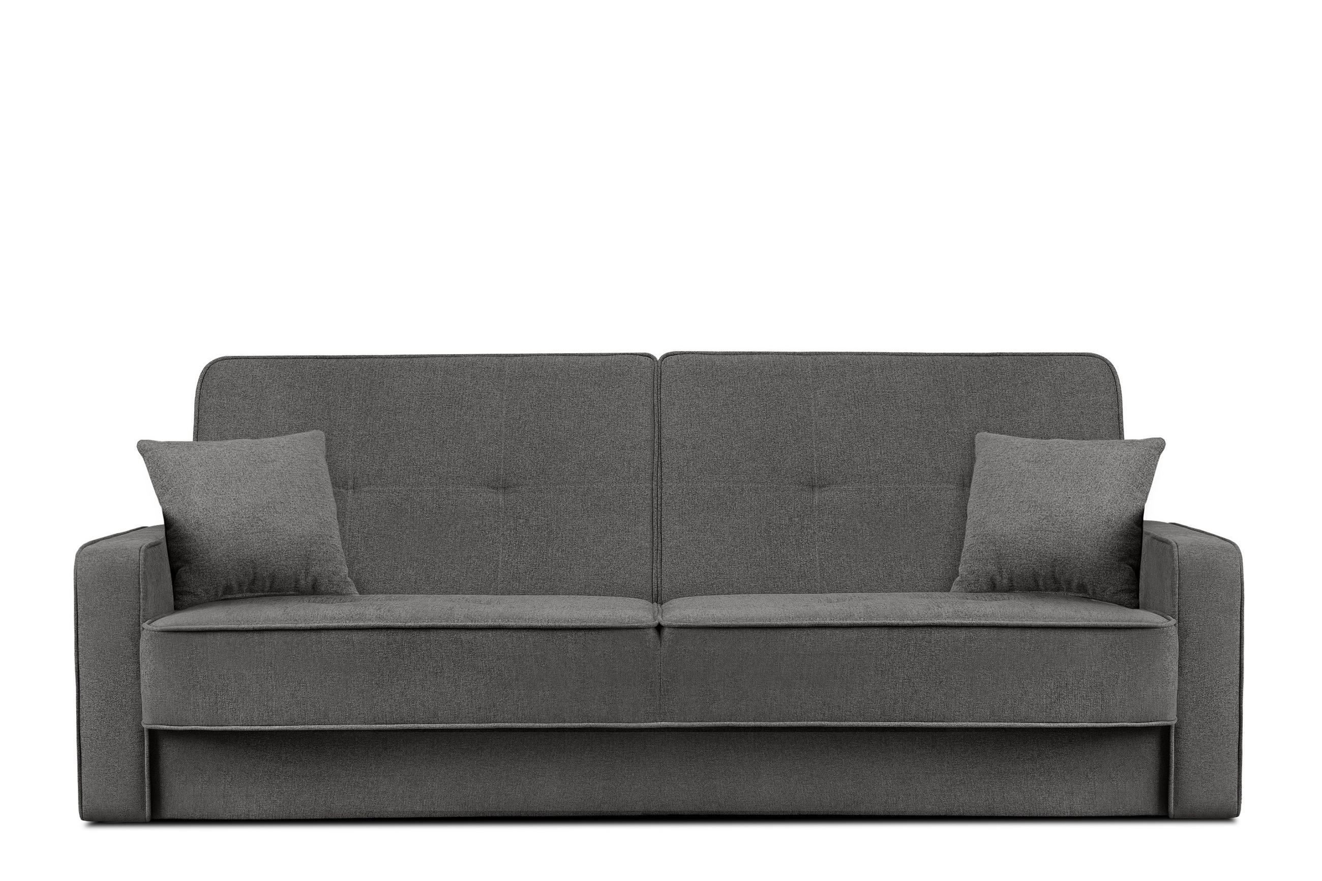 SCHLAFSOFA ORIO 3 Personen, Chenille-Stoff, Graphit - Graphitfarben, Textil (219/90/90cm) - KONSIMO®