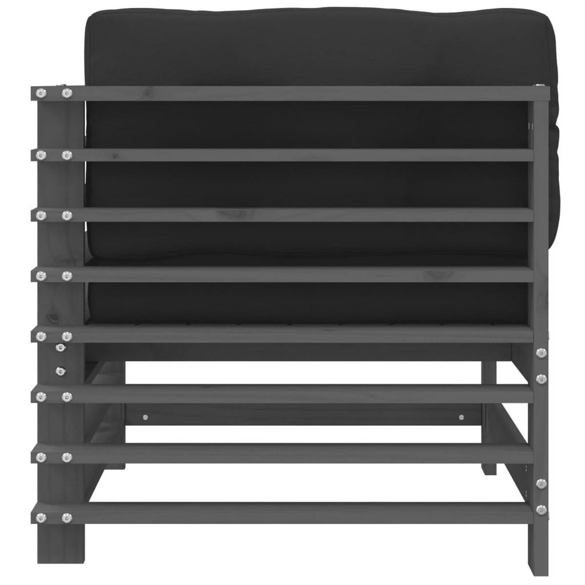 GARTENSOFA VYLOE 63.5/60/63.5 cm （2-SITZER） - Grau, Holz (63.5/60/63.5cm) - ZMH