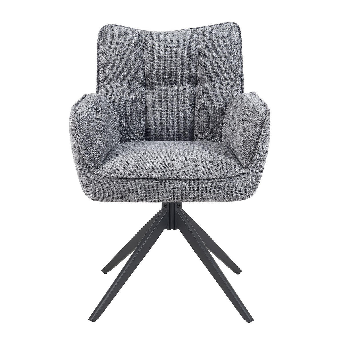 DREHSTUHL Mika-Enya - Schwarz/Grau, Textil/Metall (59/84/66cm) - DUBI Möbel