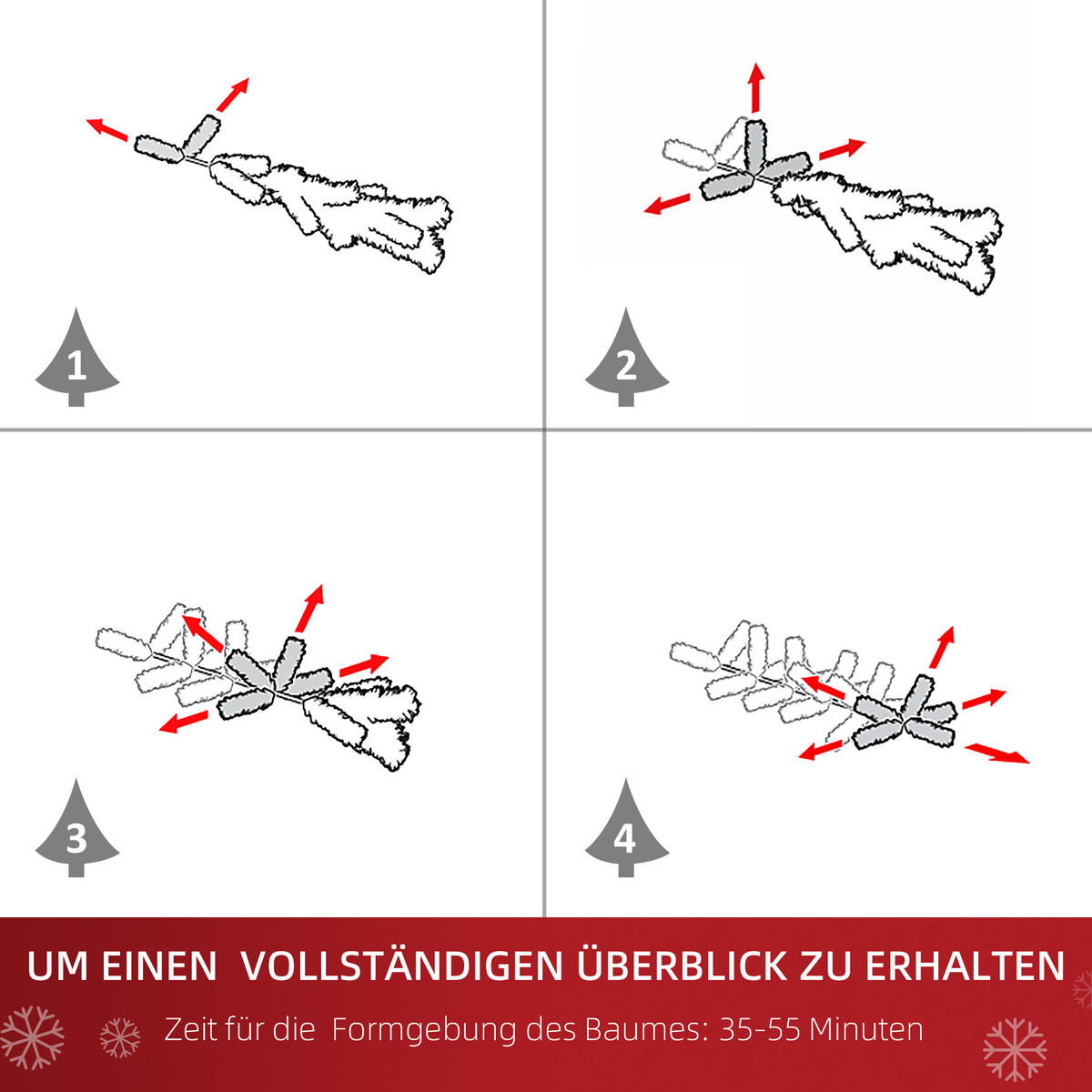 WEIHNACHTSBAUM Christbaum Tannenbaum 150/180cm PVC 680 Spitze inkl. Deko Weiß - Weiß, Metall (180cm) - HOMCOM